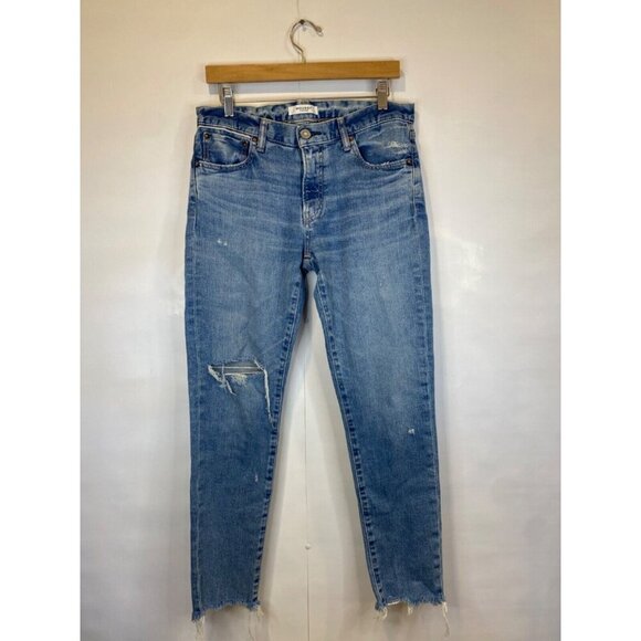 MOUSSY 27 Depew Skinny Jean Light Blue Fray Hem Distressed GUC* - Picture 2 of 9